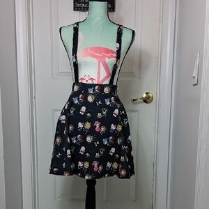 Hot Topic Hello Kitty Character-Print Suspender Skater Skirt